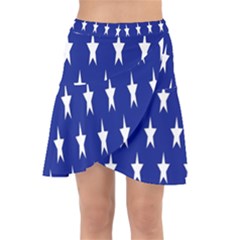 Banner-star Blue Wrap Front Skirt by nateshop