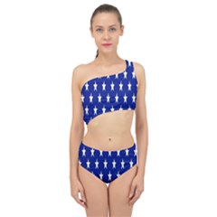 Banner-star Blue Spliced Up Two Piece Swimsuit by nateshop