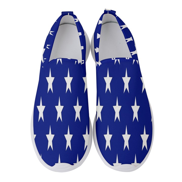 Banner-star Blue Women s Slip On Sneakers