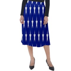 Banner-star Blue Classic Velour Midi Skirt  by nateshop