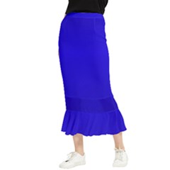 Blue Maxi Fishtail Chiffon Skirt by nateshop