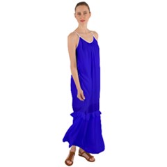 Blue Cami Maxi Ruffle Chiffon Dress by nateshop