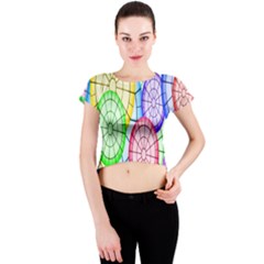 Circles-calor Crew Neck Crop Top by nateshop