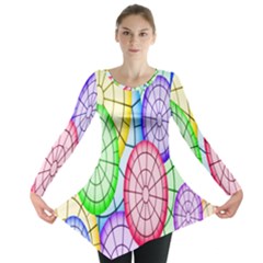 Circles-calor Long Sleeve Tunic  by nateshop