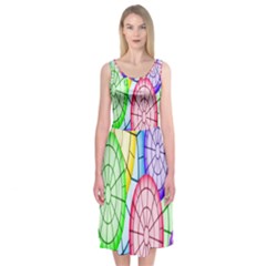 Circles-calor Midi Sleeveless Dress by nateshop