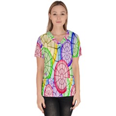 Circles-calor Women s V-neck Scrub Top by nateshop