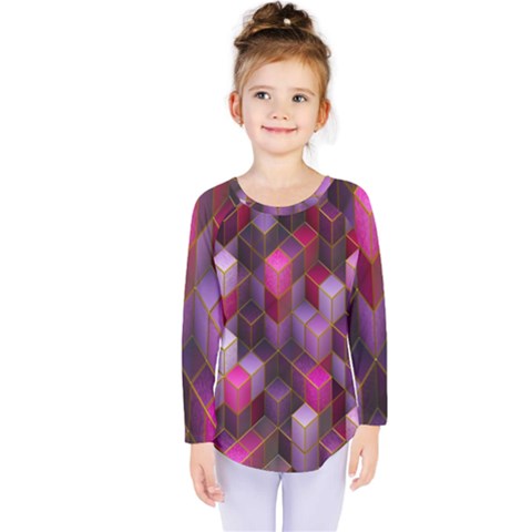 Cube-surface Kids  Long Sleeve Tee by nateshop