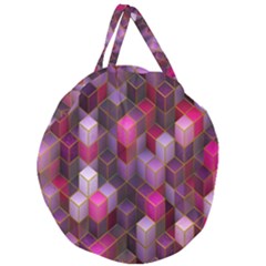 Cube-surface Giant Round Zipper Tote by nateshop