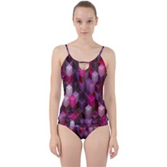 Cube-surface Cut Out Top Tankini Set by nateshop