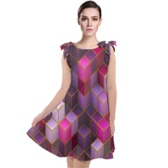 Cube-surface Tie Up Tunic Dress by nateshop