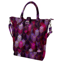 Cube-surface Buckle Top Tote Bag by nateshop