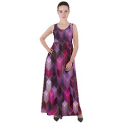 Cube-surface Empire Waist Velour Maxi Dress by nateshop