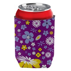 Floral-purple Yellow Can Holder by nateshop