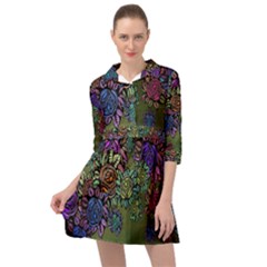 Flowers Mini Skater Shirt Dress by nateshop