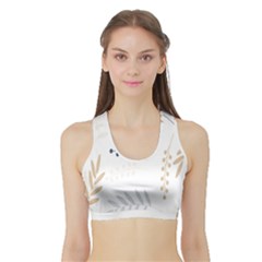 Flower-white Sports Bra With Border by nateshop