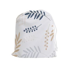 Flower-white Drawstring Pouch (xl) by nateshop