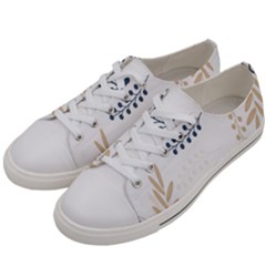 Flower-white Men s Low Top Canvas Sneakers by nateshop