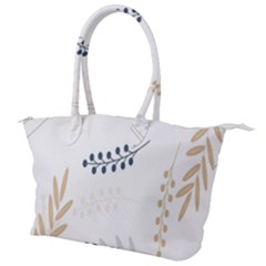 Flower-white Canvas Shoulder Bag by nateshop