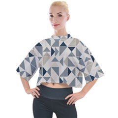 Geometric Mock Neck Tee by nateshop