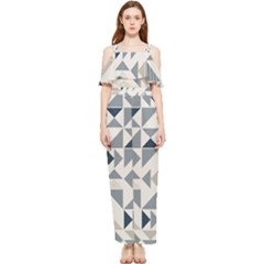 Geometric Draped Sleeveless Chiffon Jumpsuit by nateshop