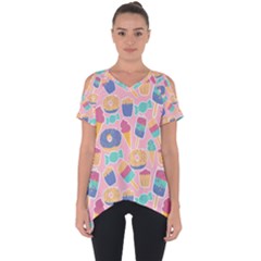 Ice-cream Cut Out Side Drop Tee by nateshop