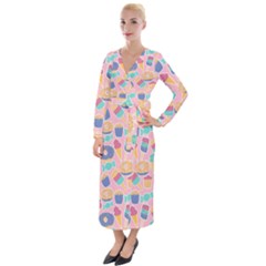 Ice-cream Velvet Maxi Wrap Dress