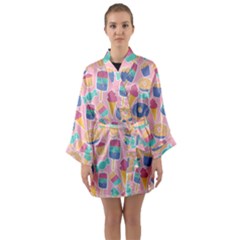 Ice-cream Long Sleeve Satin Kimono by nateshop