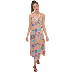 Ice-cream Halter Tie Back Dress  by nateshop