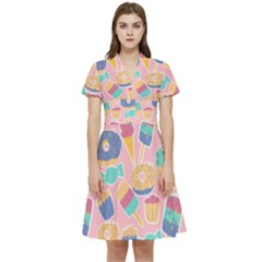 Ice-cream Short Sleeve Waist Detail Dress by nateshop