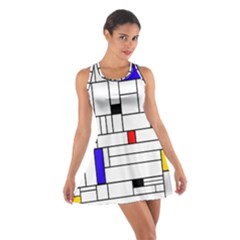 Illustration Geometric Abstract Plates Mosaic Cotton Racerback Dress by Wegoenart