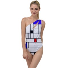 Illustration Geometric Abstract Plates Mosaic To One Side Swimsuit by Wegoenart