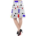 Illustration Geometric Abstract Plates Mosaic Fishtail Chiffon Skirt View2