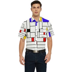 Illustration Geometric Abstract Plates Mosaic Men s Short Sleeve Pocket Shirt  by Wegoenart