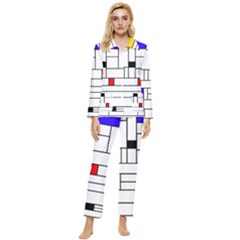 Illustration Geometric Abstract Plates Mosaic Womens  Long Sleeve Velvet Pocket Pajamas Set by Wegoenart