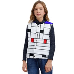 Illustration Geometric Abstract Plates Mosaic Kid s Short Button Up Puffer Vest	