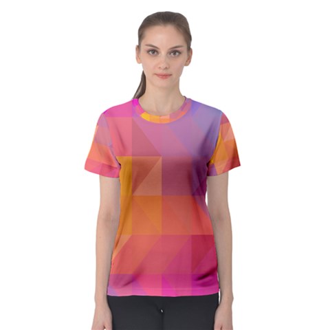 Illustration Geometric Pattern Design Graphic Women s Sport Mesh Tee by Wegoenart