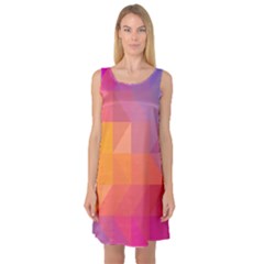 Illustration Geometric Pattern Design Graphic Sleeveless Satin Nightdress by Wegoenart