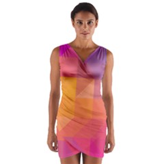 Illustration Geometric Pattern Design Graphic Wrap Front Bodycon Dress by Wegoenart