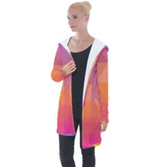 Illustration Geometric Pattern Design Graphic Longline Hooded Cardigan by Wegoenart