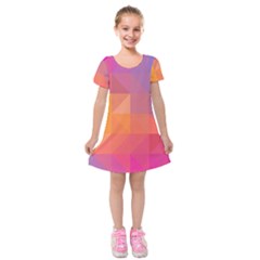 Illustration Geometric Pattern Design Graphic Kids  Short Sleeve Velvet Dress by Wegoenart