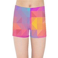 Illustration Geometric Pattern Design Graphic Kids  Sports Shorts by Wegoenart