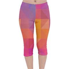 Illustration Geometric Pattern Design Graphic Velvet Capri Leggings  by Wegoenart