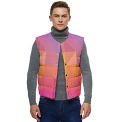 Illustration Geometric Pattern Design Graphic Men s Short Button Up Puffer Vest	 by Wegoenart