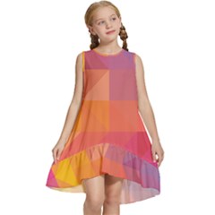 Illustration Geometric Pattern Design Graphic Kids  Frill Swing Dress