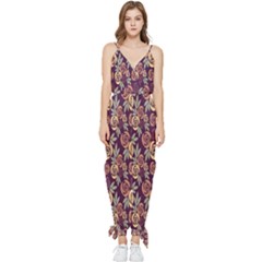 Illustration Sleeveless Tie Ankle Chiffon Jumpsuit by nateshop