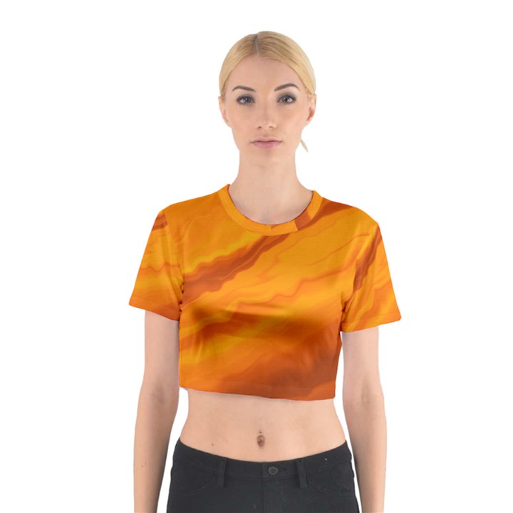 Abstract Painting Background Art Cotton Crop Top