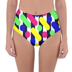 Illustration Geometric Form Circle Line Pattern Reversible High-waist Bikini Bottoms by Wegoenart