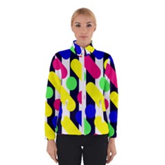 Illustration Geometric Form Circle Line Pattern Women s Bomber Jacket by Wegoenart