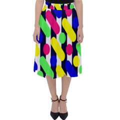 Illustration Geometric Form Circle Line Pattern Classic Midi Skirt by Wegoenart