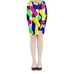 Illustration Geometric Form Circle Line Pattern Midi Wrap Pencil Skirt by Wegoenart